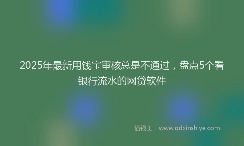 2025年最新用钱宝审核总是不通过，盘点5个看银行流水的网贷软件