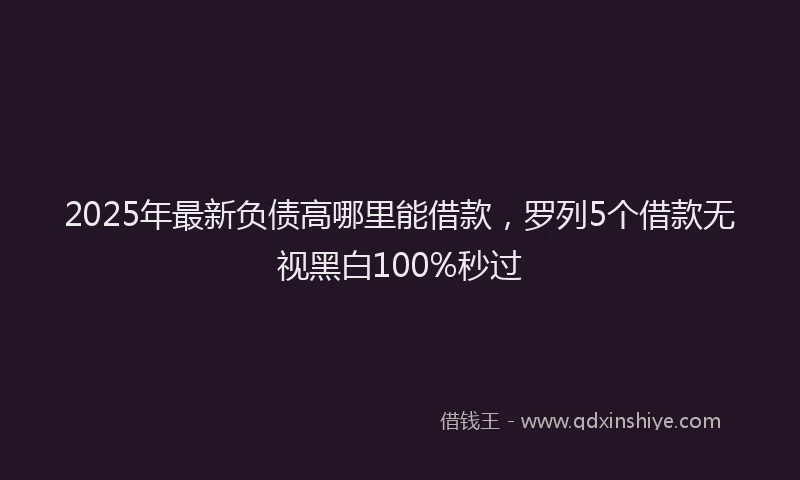 2025年最新负债高哪里能借款，罗列5个借款无视黑白100%秒过