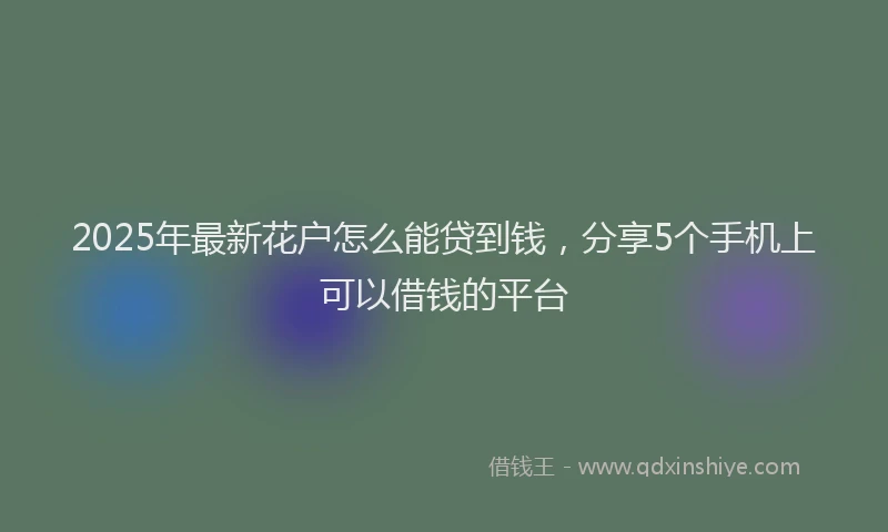 2025年最新花户怎么能贷到钱，分享5个手机上可以借钱的平台