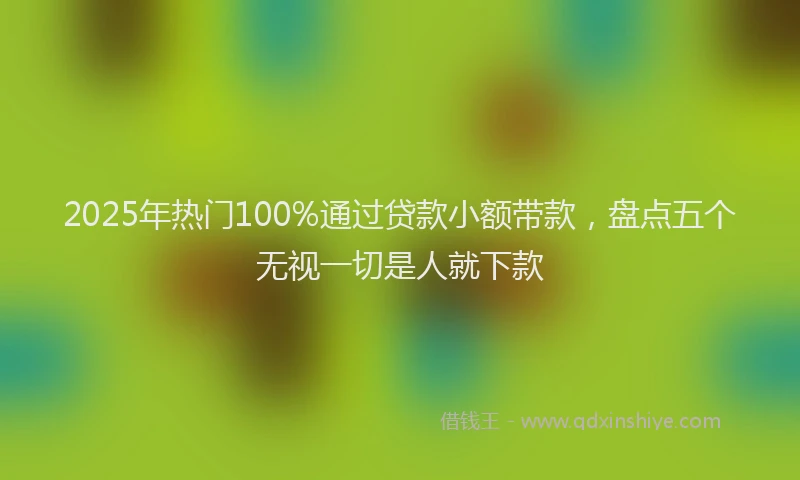 2025年热门100%通过贷款小额带款，盘点五个无视一切是人就下款