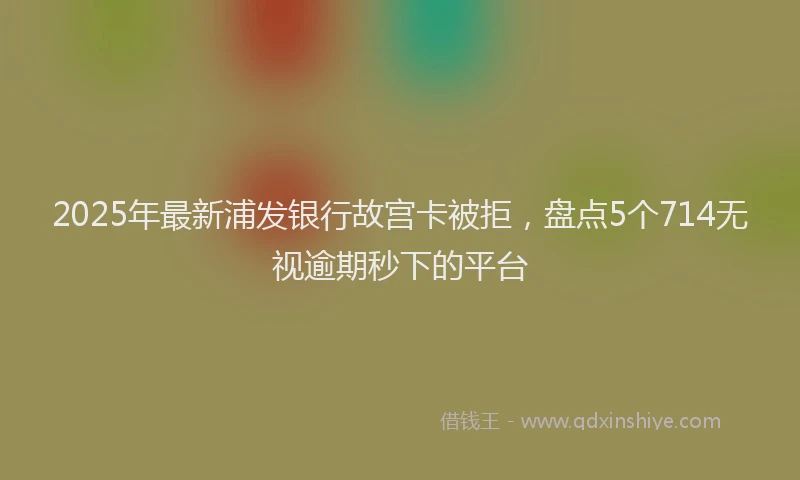 2025年最新浦发银行故宫卡被拒，盘点5个714无视逾期秒下的平台