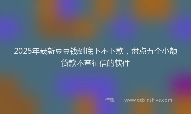 2025年最新豆豆钱到底下不下款，盘点五个小额贷款不查征信的软件