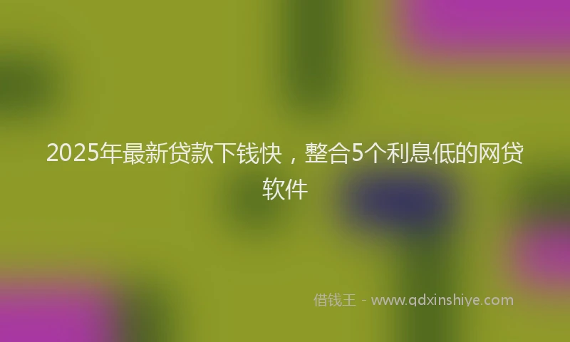 2025年最新贷款下钱快，整合5个利息低的网贷软件