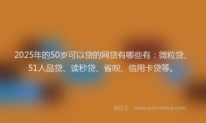 2025年的50岁可以贷的网贷有哪些有：微粒贷、51人品贷、读秒贷、省呗、信用卡贷等。