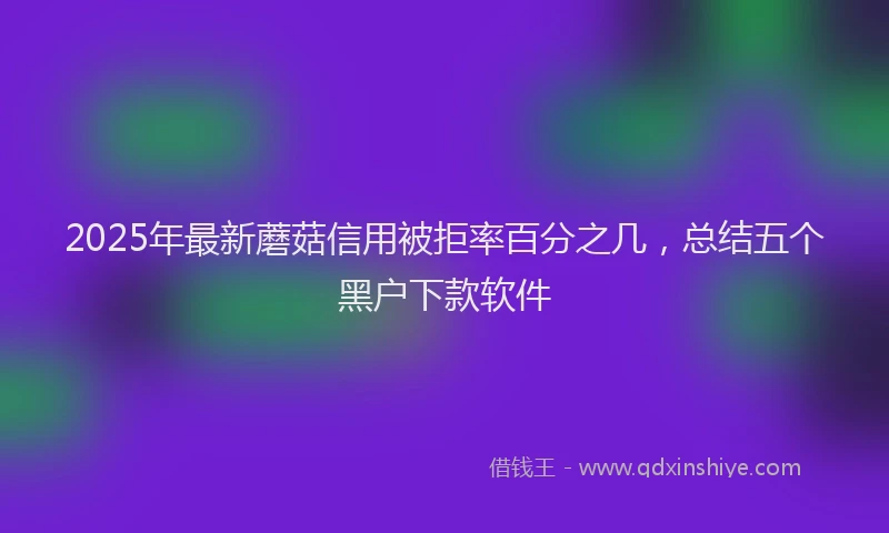 2025年最新蘑菇信用被拒率百分之几，总结五个黑户下款软件