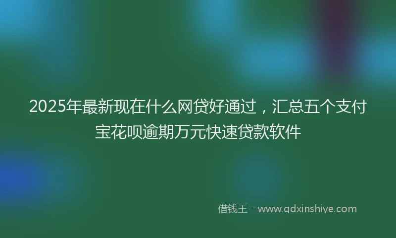 2025年最新现在什么网贷好通过，汇总五个支付宝花呗逾期万元快速贷款软件