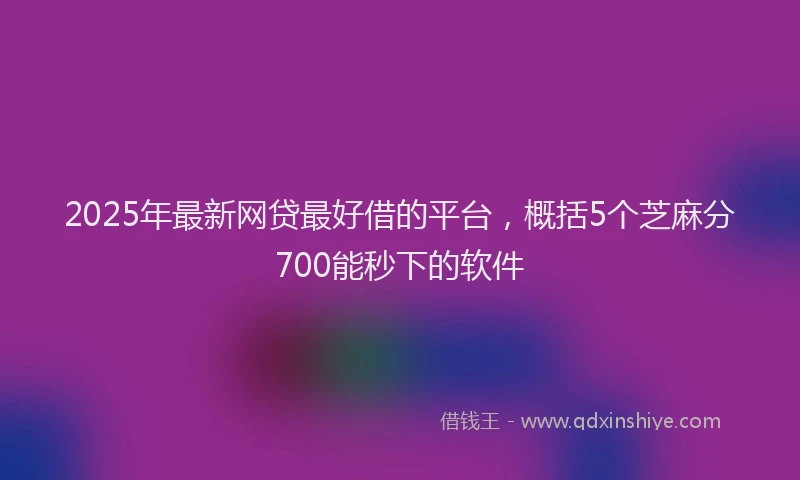 2025年最新网贷最好借的平台，概括5个芝麻分700能秒下的软件