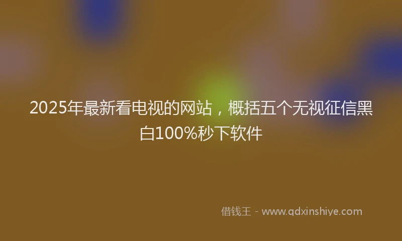 2025年最新看电视的网站，概括五个无视征信黑白100%秒下软件