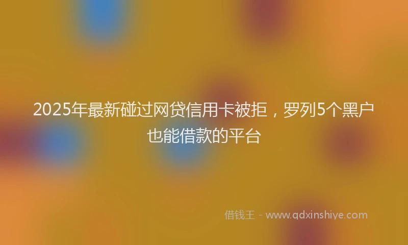 2025年最新碰过网贷信用卡被拒，罗列5个黑户也能借款的平台