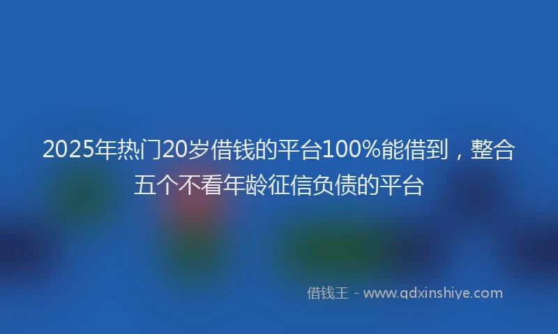 2025年热门20岁借钱的平台100%能借到，整合五个不看年龄征信负债的平台