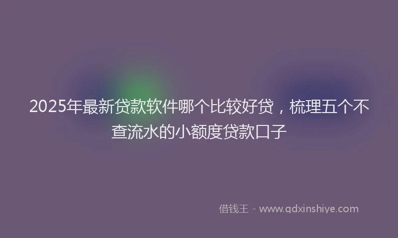 2025年最新贷款软件哪个比较好贷，梳理五个不查流水的小额度贷款口子