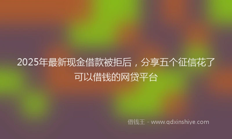 2025年最新现金借款被拒后，分享五个征信花了可以借钱的网贷平台