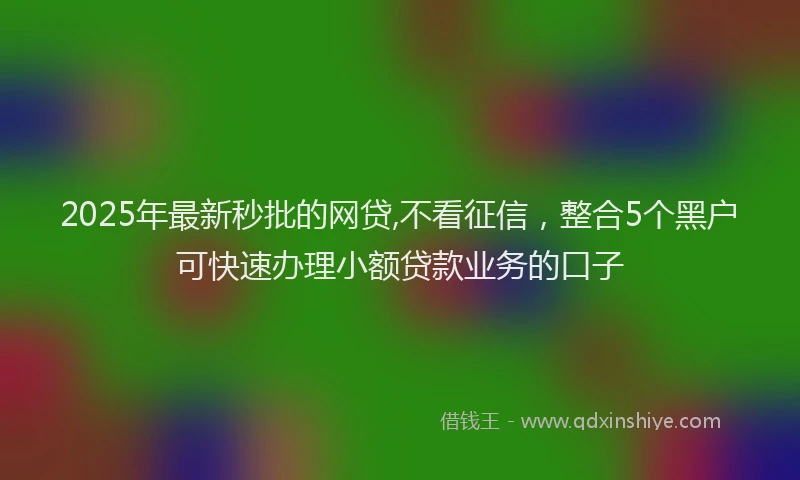 2025年最新秒批的网贷,不看征信，整合5个黑户可快速办理小额贷款业务的口子