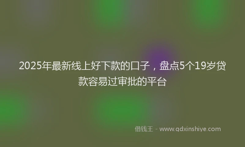 2025年最新线上好下款的口子，盘点5个19岁贷款容易过审批的平台