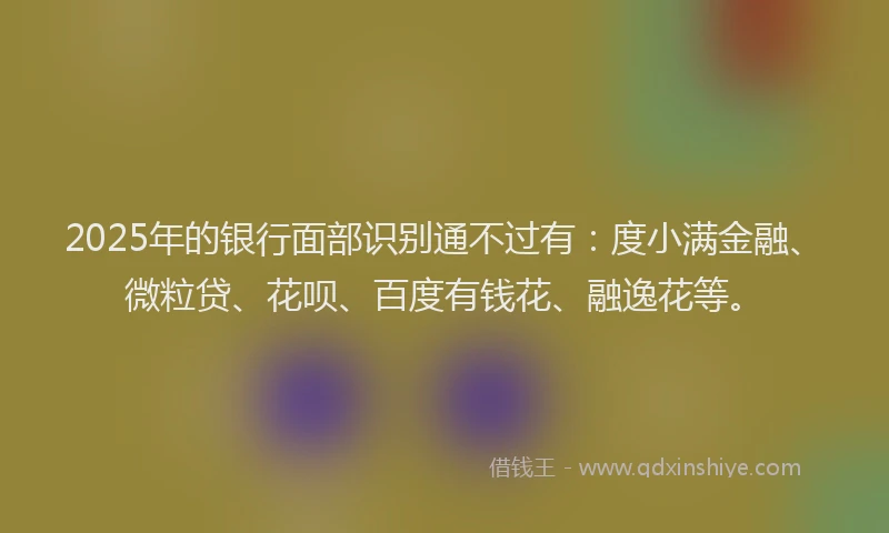 2025年的银行面部识别通不过有：度小满金融、微粒贷、花呗、百度有钱花、融逸花等。