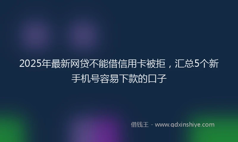 2025年最新网贷不能借信用卡被拒，汇总5个新手机号容易下款的口子