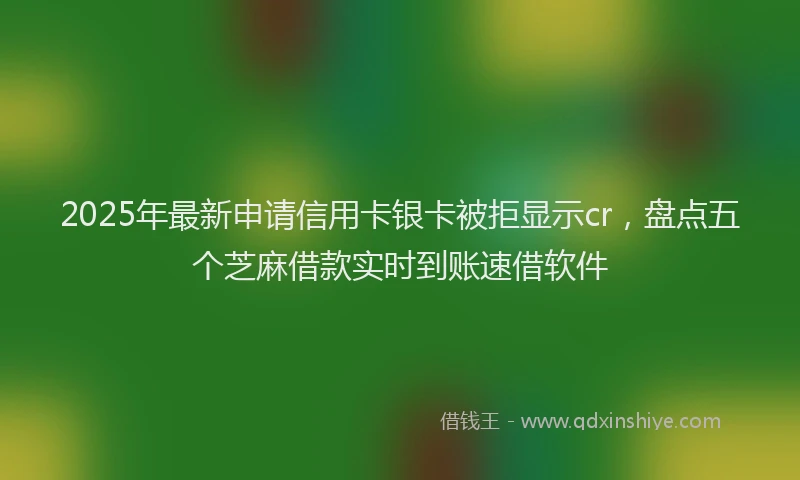 2025年最新申请信用卡银卡被拒显示cr，盘点五个芝麻借款实时到账速借软件
