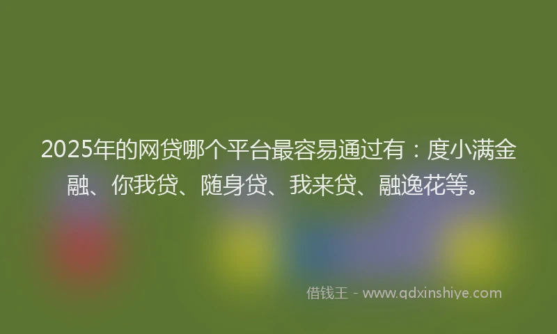 2025年的网贷哪个平台最容易通过有：度小满金融、你我贷、随身贷、我来贷、融逸花等。
