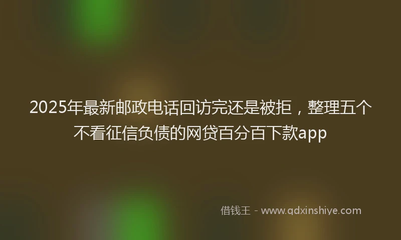 2025年最新邮政电话回访完还是被拒，整理五个不看征信负债的网贷百分百下款app