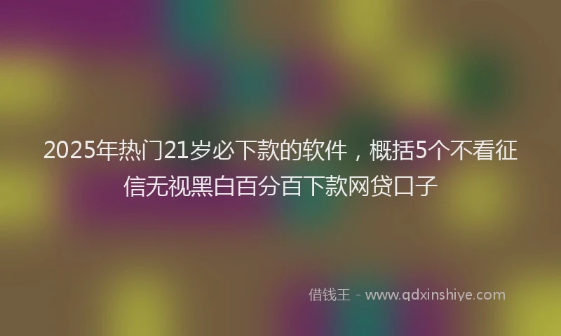 2025年热门21岁必下款的软件，概括5个不看征信无视黑白百分百下款网贷口子