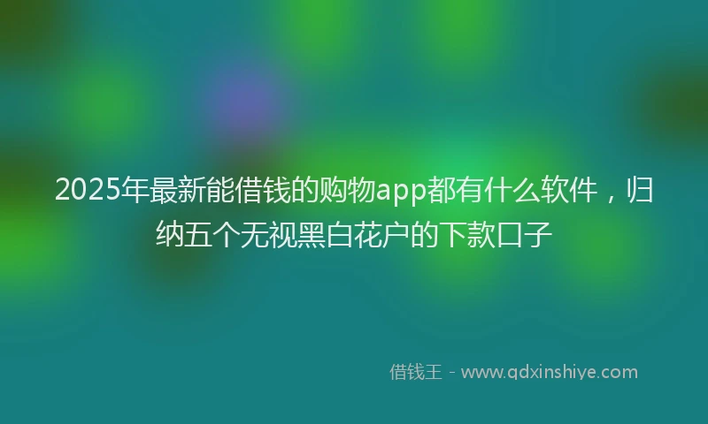 2025年最新能借钱的购物app都有什么软件，归纳五个无视黑白花户的下款口子