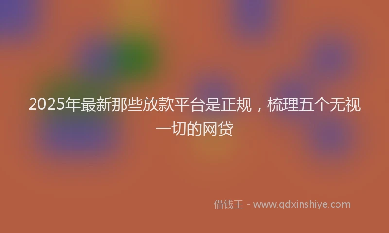 2025年最新那些放款平台是正规，梳理五个无视一切的网贷