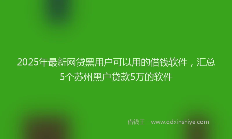 2025年最新网贷黑用户可以用的借钱软件，汇总5个苏州黑户贷款5万的软件