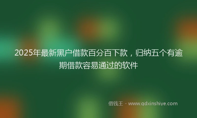 2025年最新黑户借款百分百下款，归纳五个有逾期借款容易通过的软件