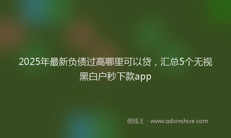 2025年最新负债过高哪里可以贷，汇总5个无视黑白户秒下款app