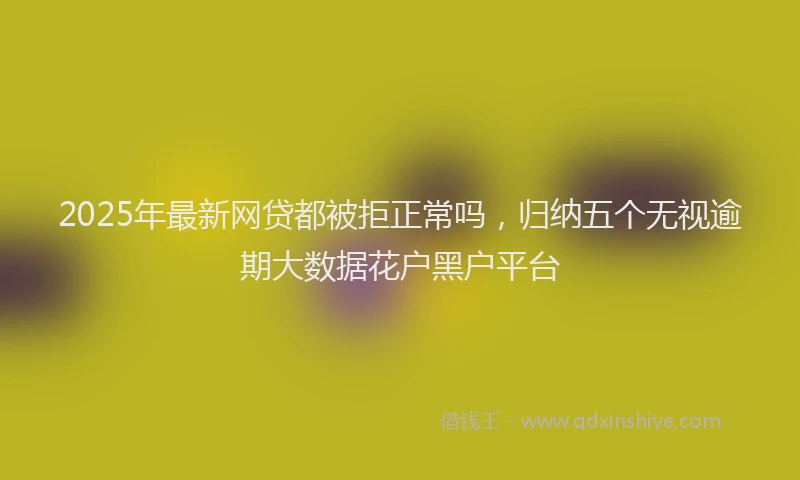 2025年最新网贷都被拒正常吗，归纳五个无视逾期大数据花户黑户平台