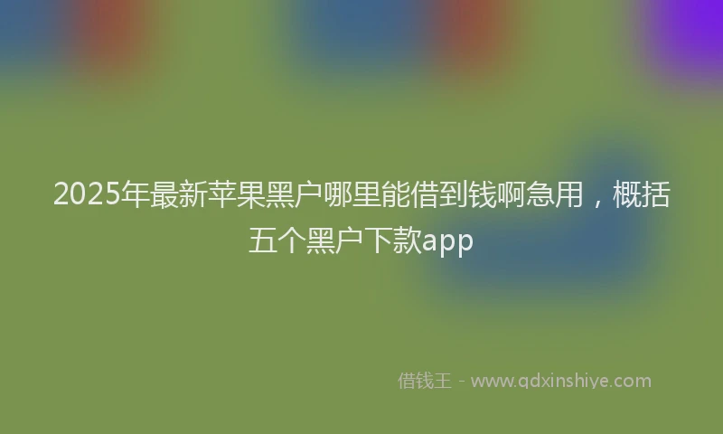 2025年最新苹果黑户哪里能借到钱啊急用，概括五个黑户下款app