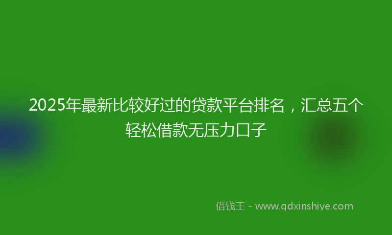 2025年最新比较好过的贷款平台排名，汇总五个轻松借款无压力口子