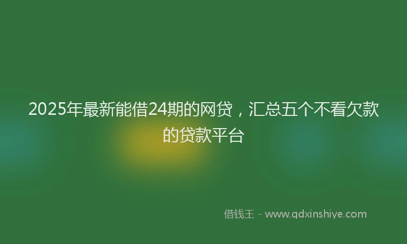 2025年最新能借24期的网贷，汇总五个不看欠款的贷款平台