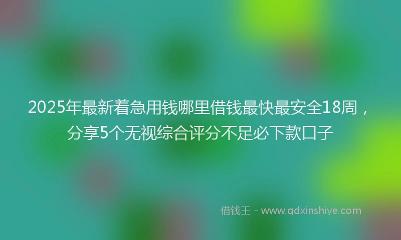 2025年最新着急用钱哪里借钱最快最安全18周，分享5个无视综合评分不足必下款口子