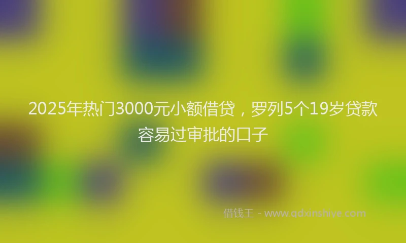 2025年热门3000元小额借贷，罗列5个19岁贷款容易过审批的口子