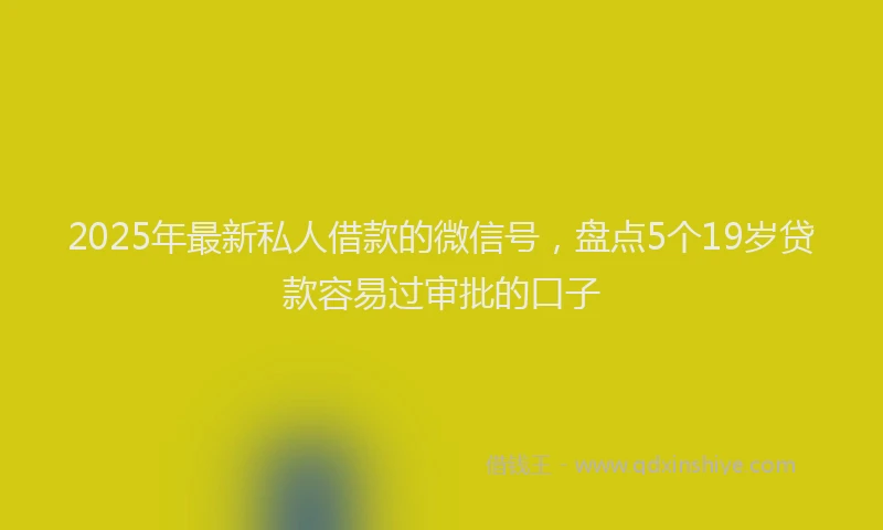2025年最新私人借款的微信号，盘点5个19岁贷款容易过审批的口子