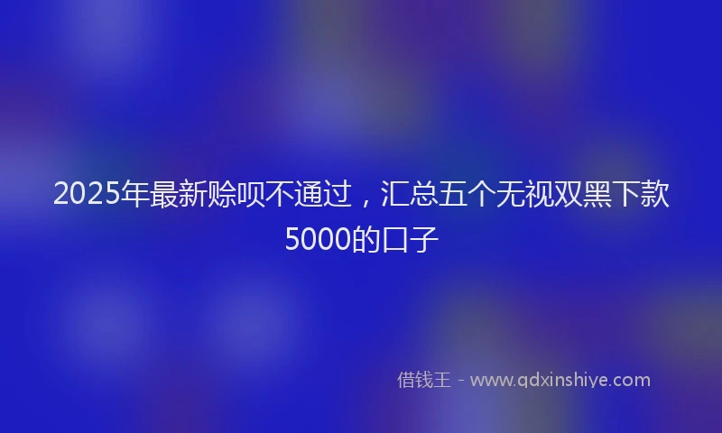 2025年最新赊呗不通过，汇总五个无视双黑下款5000的口子