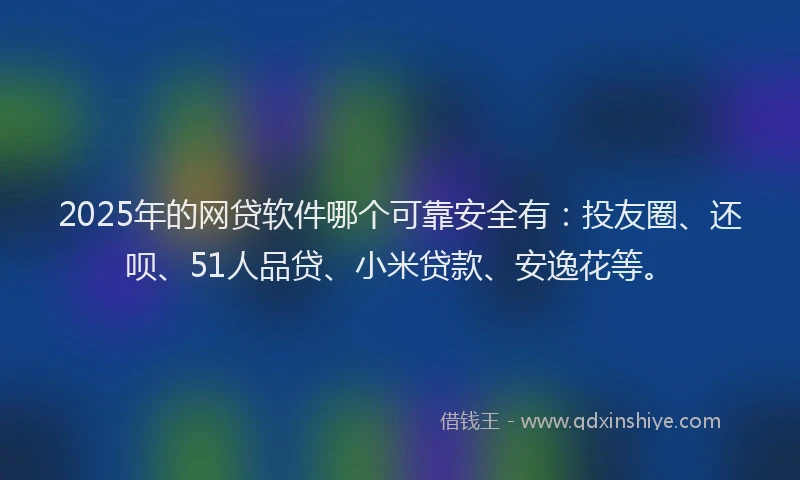 2025年的网贷软件哪个可靠安全有：投友圈、还呗、51人品贷、小米贷款、安逸花等。