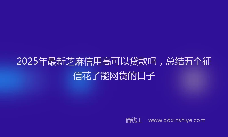 2025年最新芝麻信用高可以贷款吗，总结五个征信花了能网贷的口子