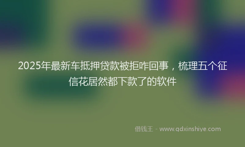 2025年最新车抵押贷款被拒咋回事，梳理五个征信花居然都下款了的软件