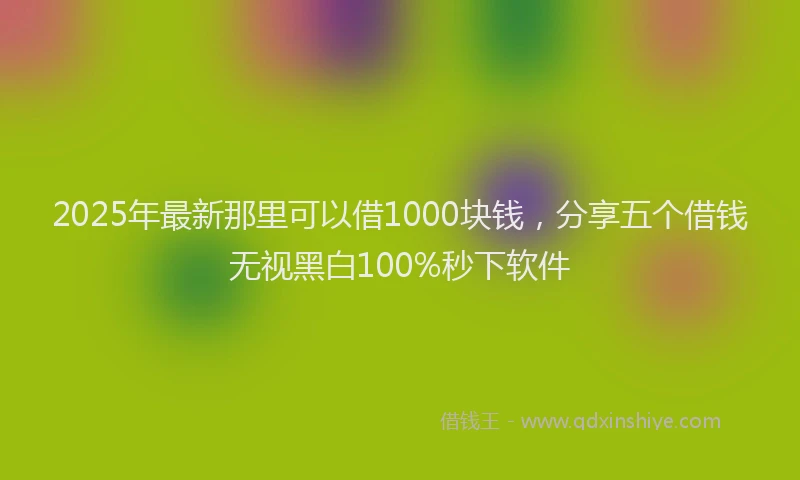 2025年最新那里可以借1000块钱，分享五个借钱无视黑白100%秒下软件