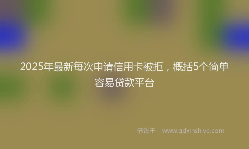 2025年最新每次申请信用卡被拒，概括5个简单容易贷款平台