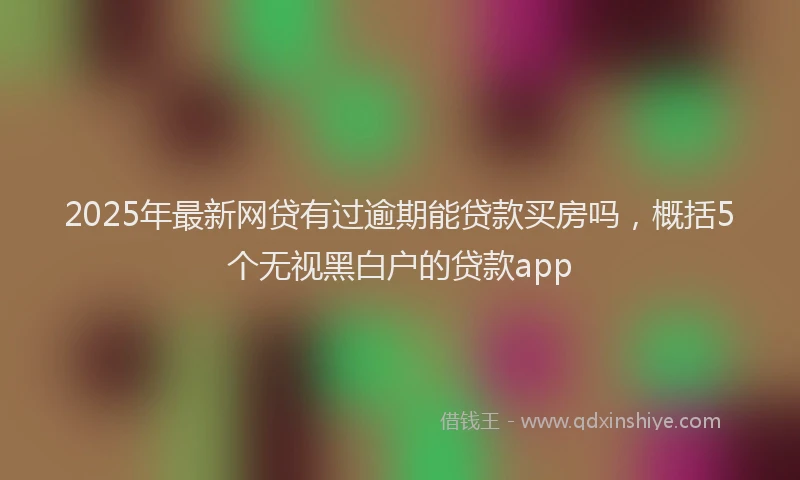 2025年最新网贷有过逾期能贷款买房吗，概括5个无视黑白户的贷款app