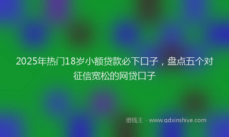 2025年热门18岁小额贷款必下口子，盘点五个对征信宽松的网贷口子