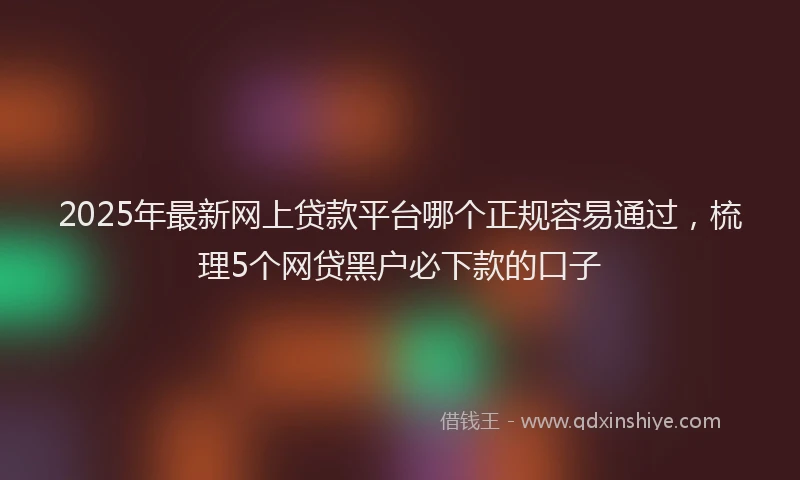 2025年最新网上贷款平台哪个正规容易通过，梳理5个网贷黑户必下款的口子