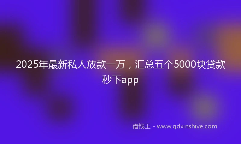2025年最新私人放款一万，汇总五个5000块贷款秒下app