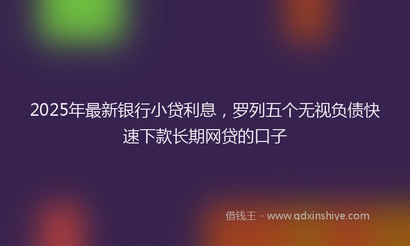 2025年最新银行小贷利息，罗列五个无视负债快速下款长期网贷的口子