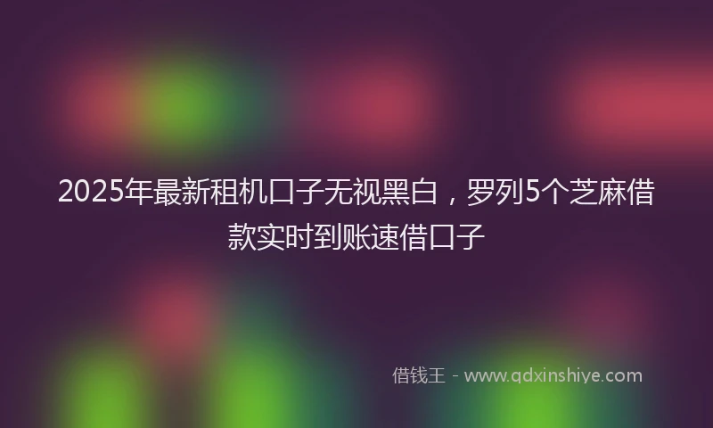 2025年最新租机口子无视黑白，罗列5个芝麻借款实时到账速借口子