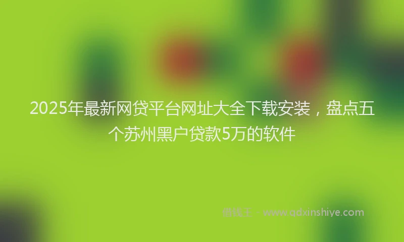 2025年最新网贷平台网址大全下载安装，盘点五个苏州黑户贷款5万的软件