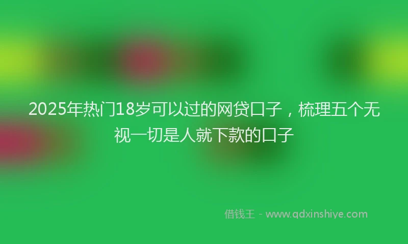 2025年热门18岁可以过的网贷口子，梳理五个无视一切是人就下款的口子
